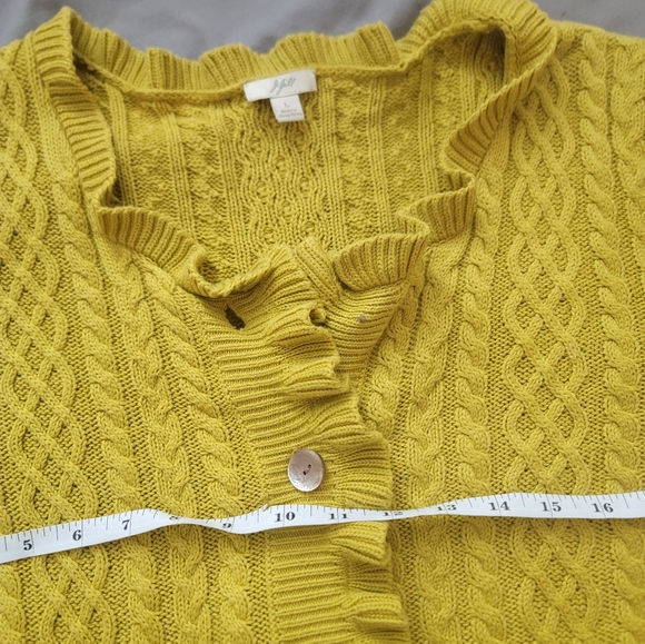 J. Jill Mustard Cardigan Size Large - Picture 7 of 11